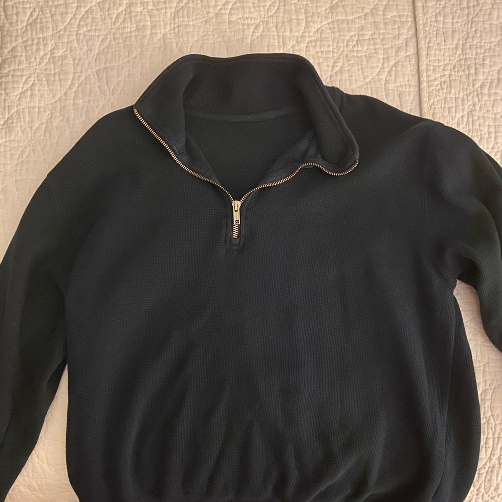 Brandy Melville Navy Quarter Zip